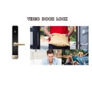 SMART VDO DOOR LOCK (เปิด/ปิดประตูด้วยลายนิ้วมือ/รหัส/กุญแจ พร้อมติดกล้องที่หน้ากริ่ง) 1Y.